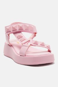 Mind At Ease Flatform Sandals - Pink sold by Fashion Nova