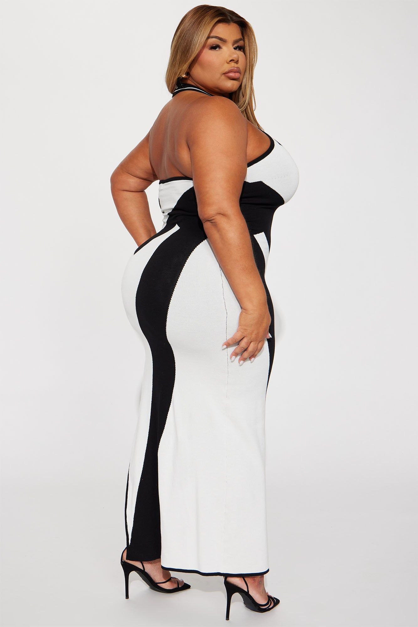 Abstract Halter Maxi Dress - Black/White sold by Fashion Nova product image thumbnail 6