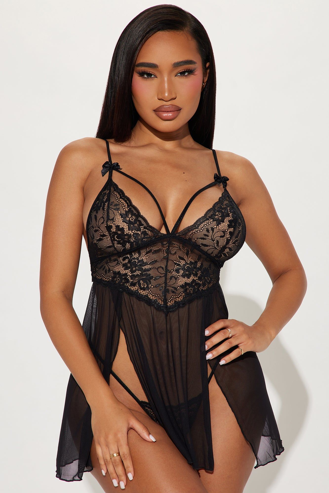 Tempt You Lace Babydoll - Black sold by Fashion Nova