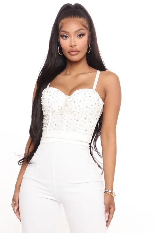 Mother Of Pearl Bustier Top - White sold by Fashion Nova