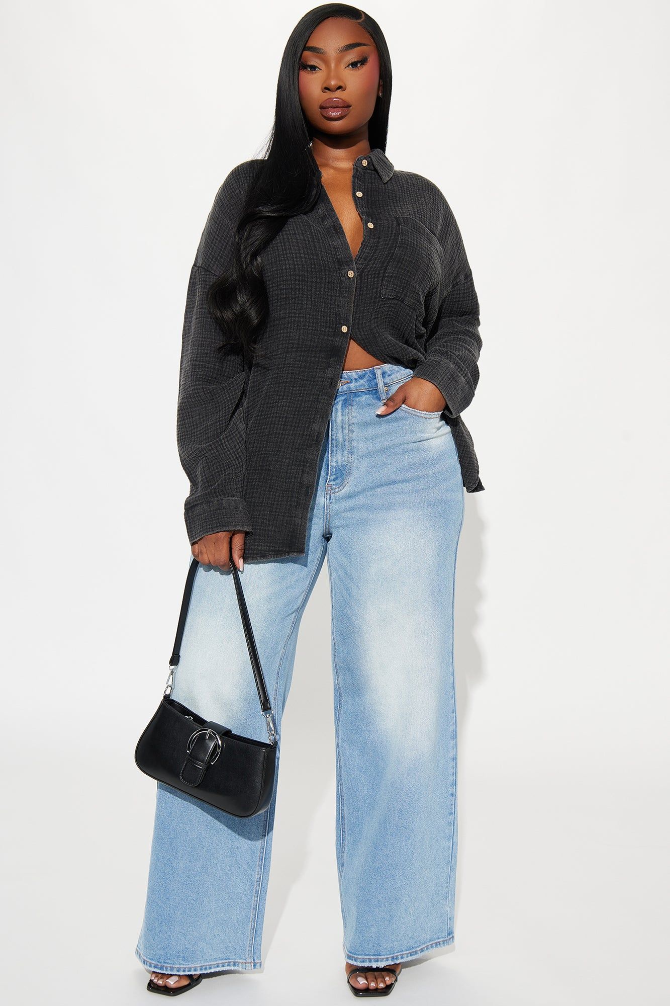 We The Walk Washed Shirt - Black sold by Fashion Nova product image thumbnail 5