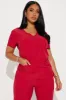 On Call Jogger Stretch Uniform Scrub Set - Red sold by Fashion Nova