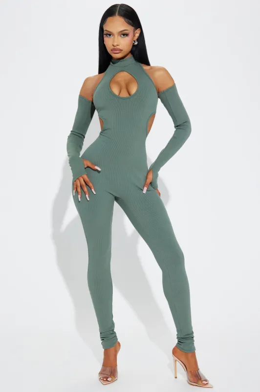 Nia Snatched Jumpsuit - Olive 2 sold by Fashion Nova
