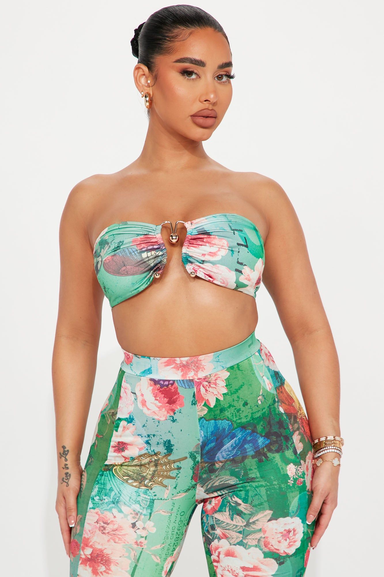 Jayne Floral Pant Set - Green/combo sold by Fashion Nova product image thumbnail 2