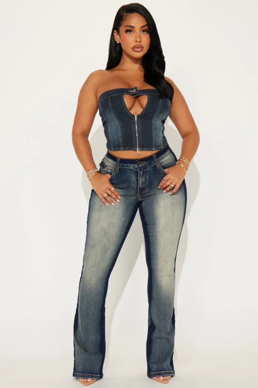 Yes Please Stretch Bootcut Jeans - Dark Wash sold by Fashion Nova