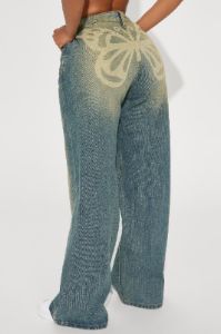 Heart Flutters Butterfly Baggy Jeans - Medium Wash sold by Fashion Nova