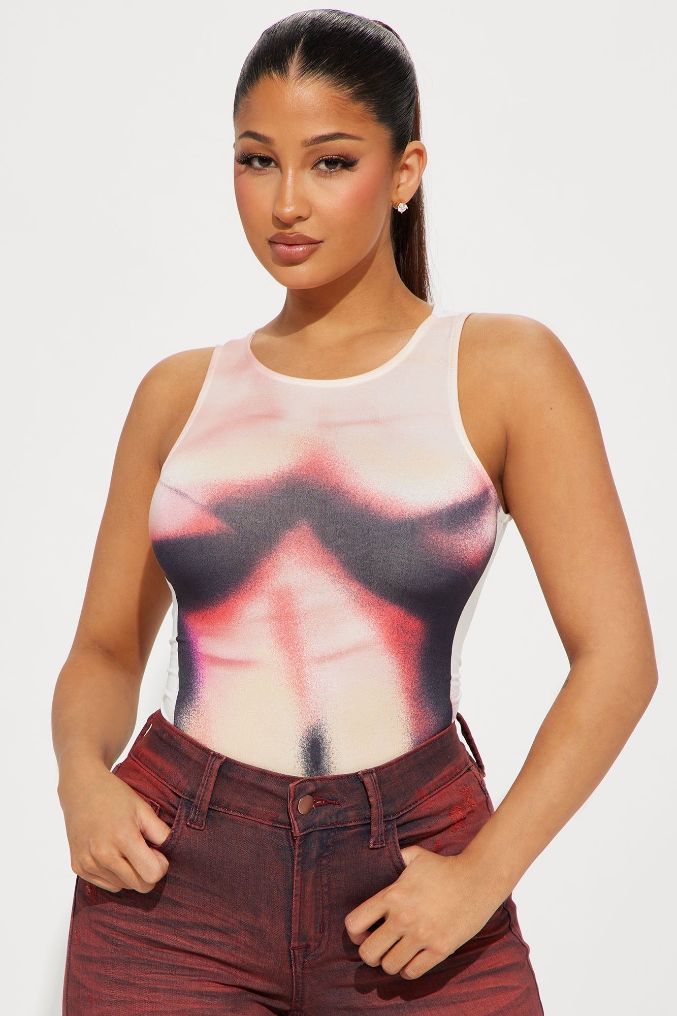 Call You Up Bodysuit - Red/combo sold by Fashion Nova product image thumbnail 3