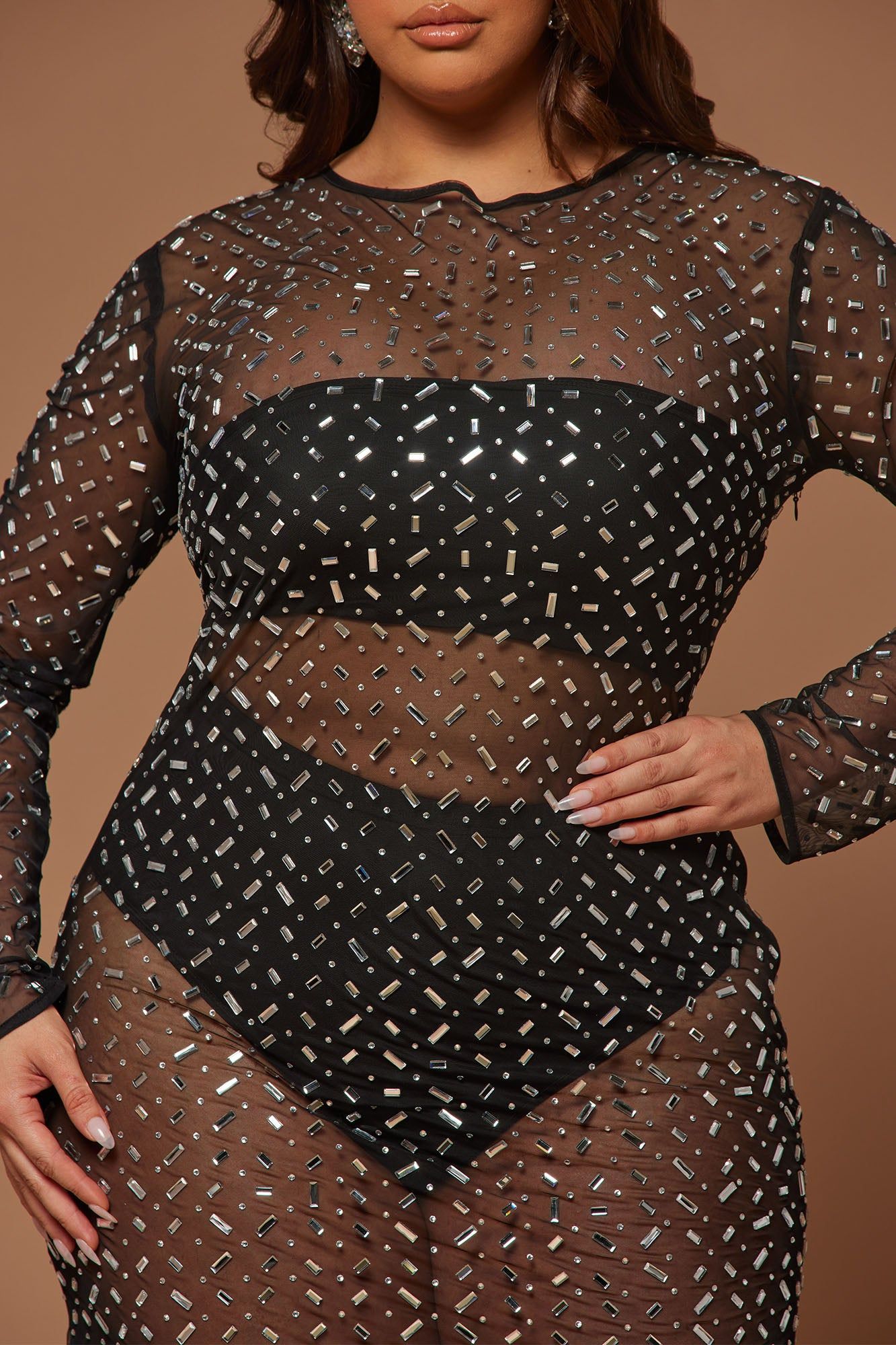 Sana Embellished Maxi Dress - Black/Silver sold by Fashion Nova product image thumbnail 3