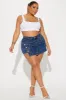 Kyra Mineral Wash Wrap Skort - Dark Wash sold by Fashion Nova