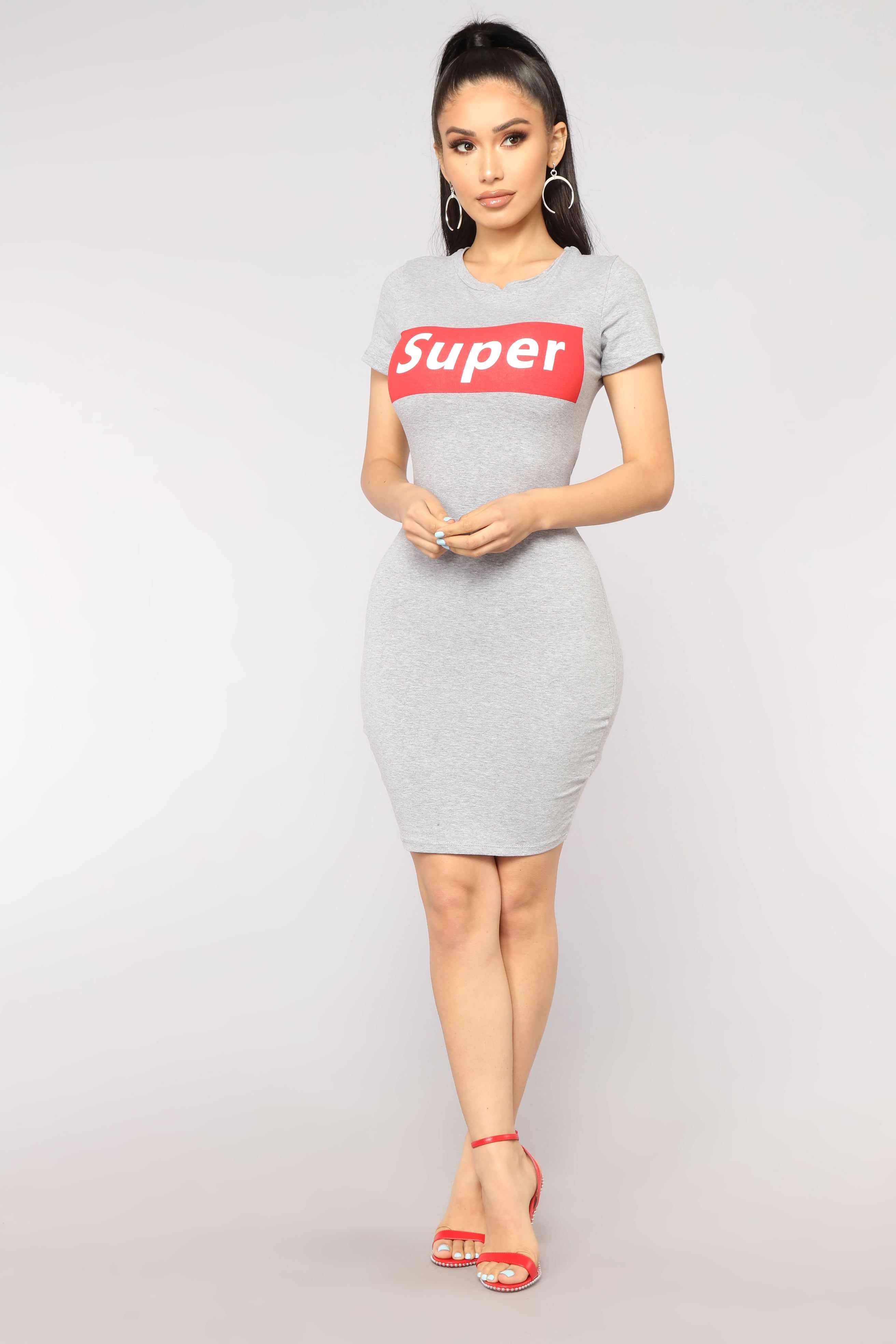 Super Nova Mini Dress - Heather Grey sold by Fashion Nova product image thumbnail 2