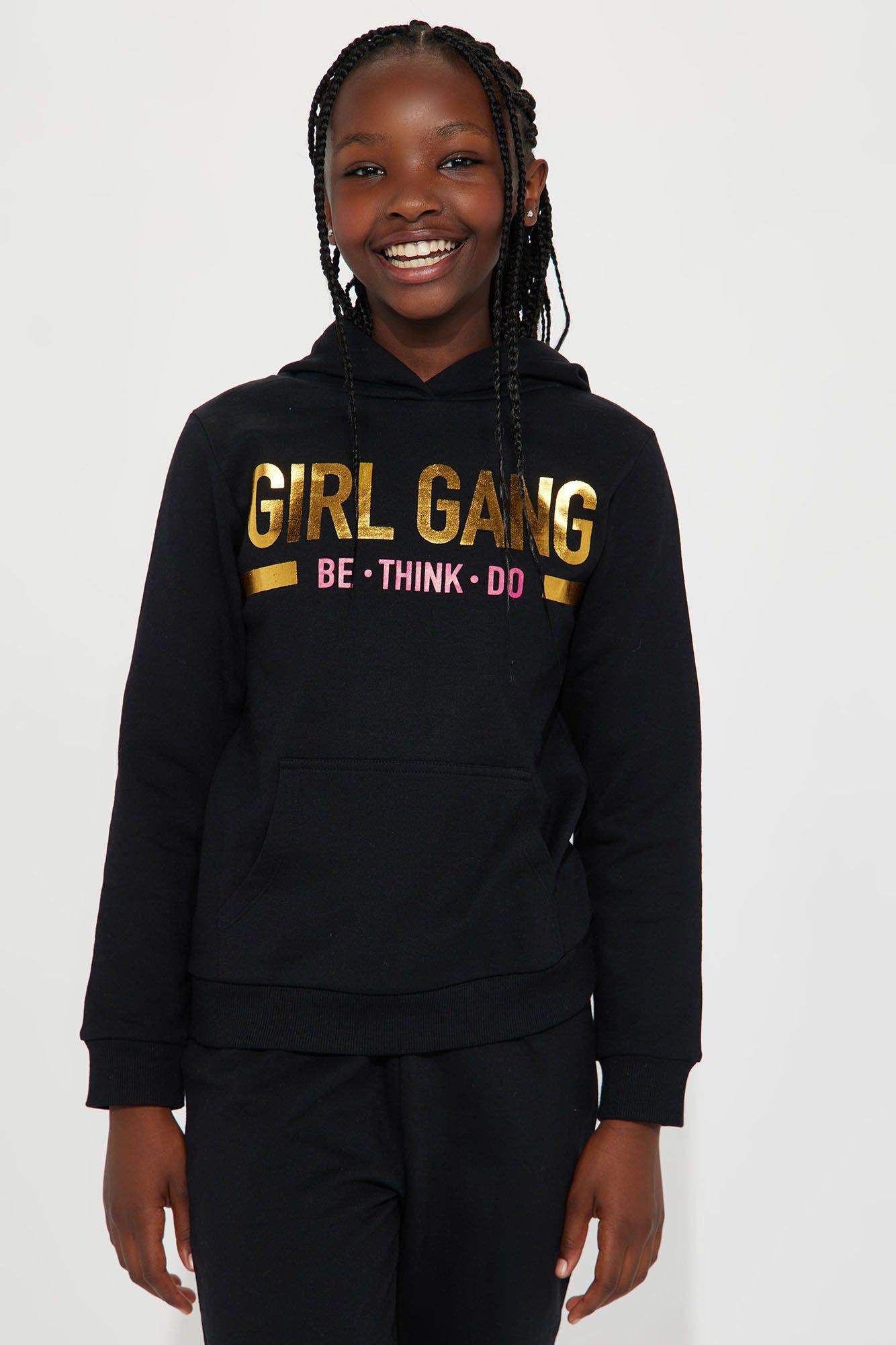 Mini Girl Gang Fleece Jogger Set - Black sold by Fashion Nova product image thumbnail 2