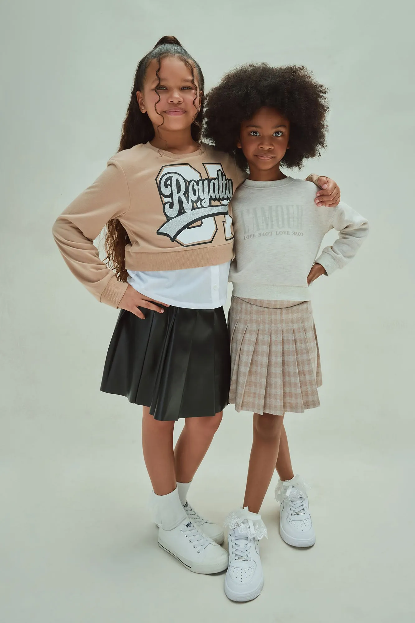 Mini L'Amour Vibes Pullover Sweatshirt and Skirt Set - Oatmeal sold by Fashion Nova product image thumbnail 2
