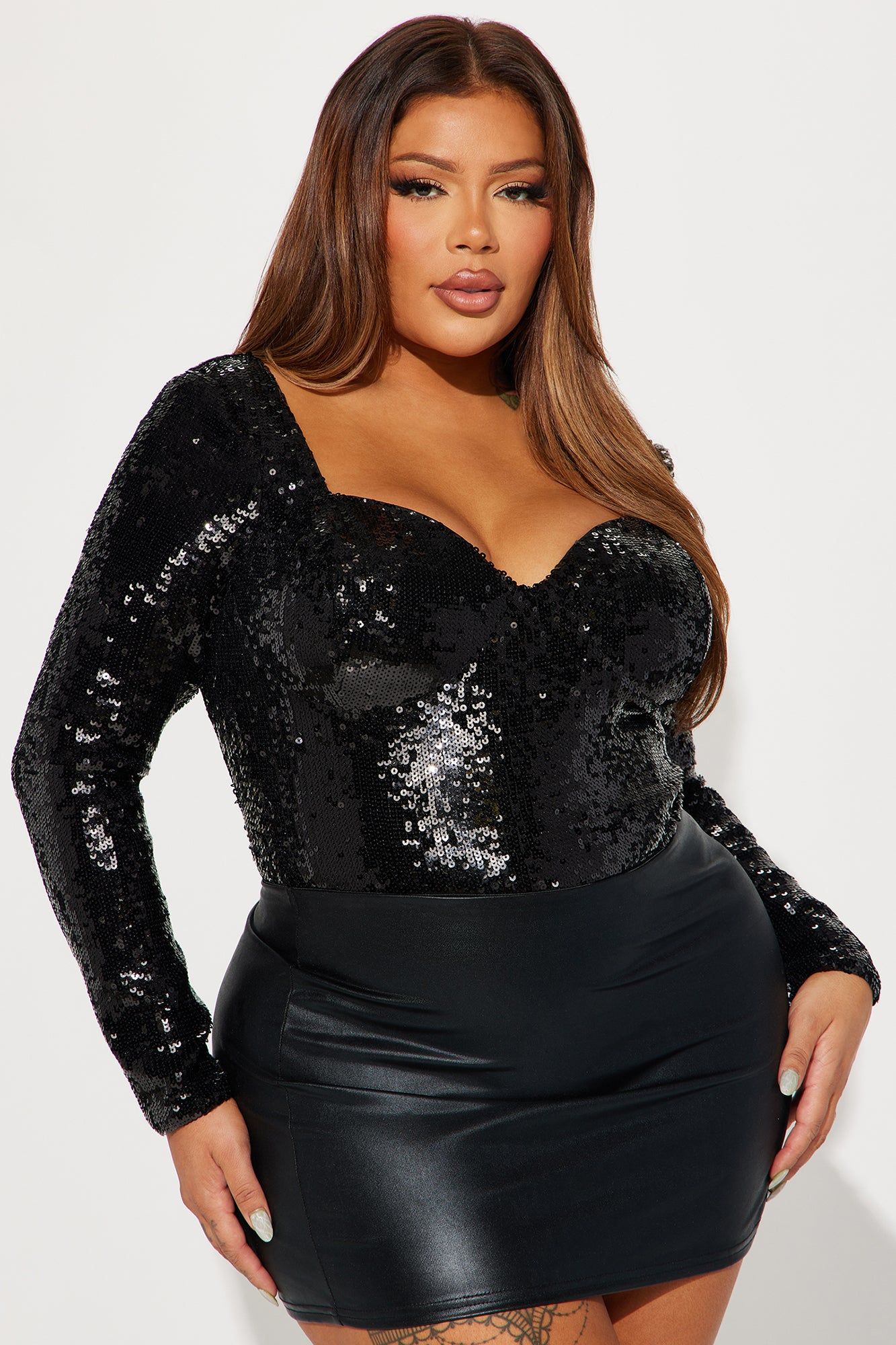 Cocktail Secrets Sequin Bodysuit - Black sold by Fashion Nova product image thumbnail 7