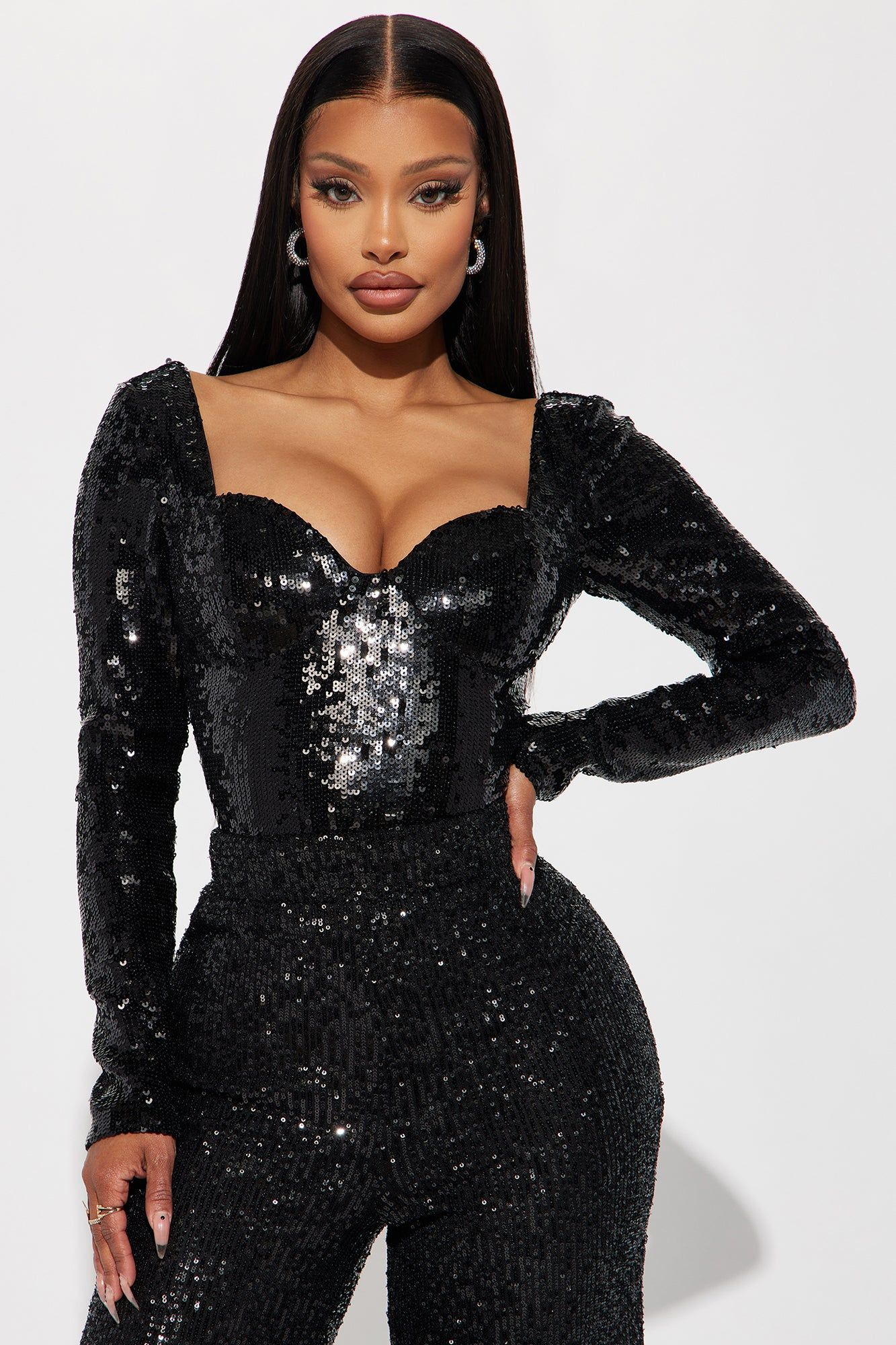 Cocktail Secrets Sequin Bodysuit - Black sold by Fashion Nova product image thumbnail 3