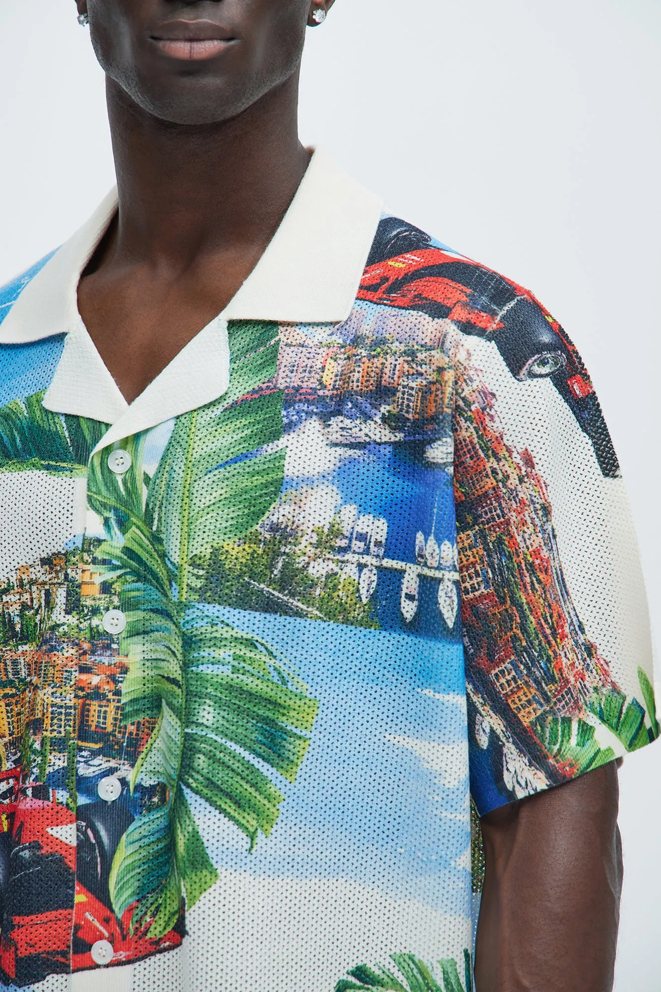 Monaco Textured Shirt - Cream/combo sold by Fashion Nova product image thumbnail 3