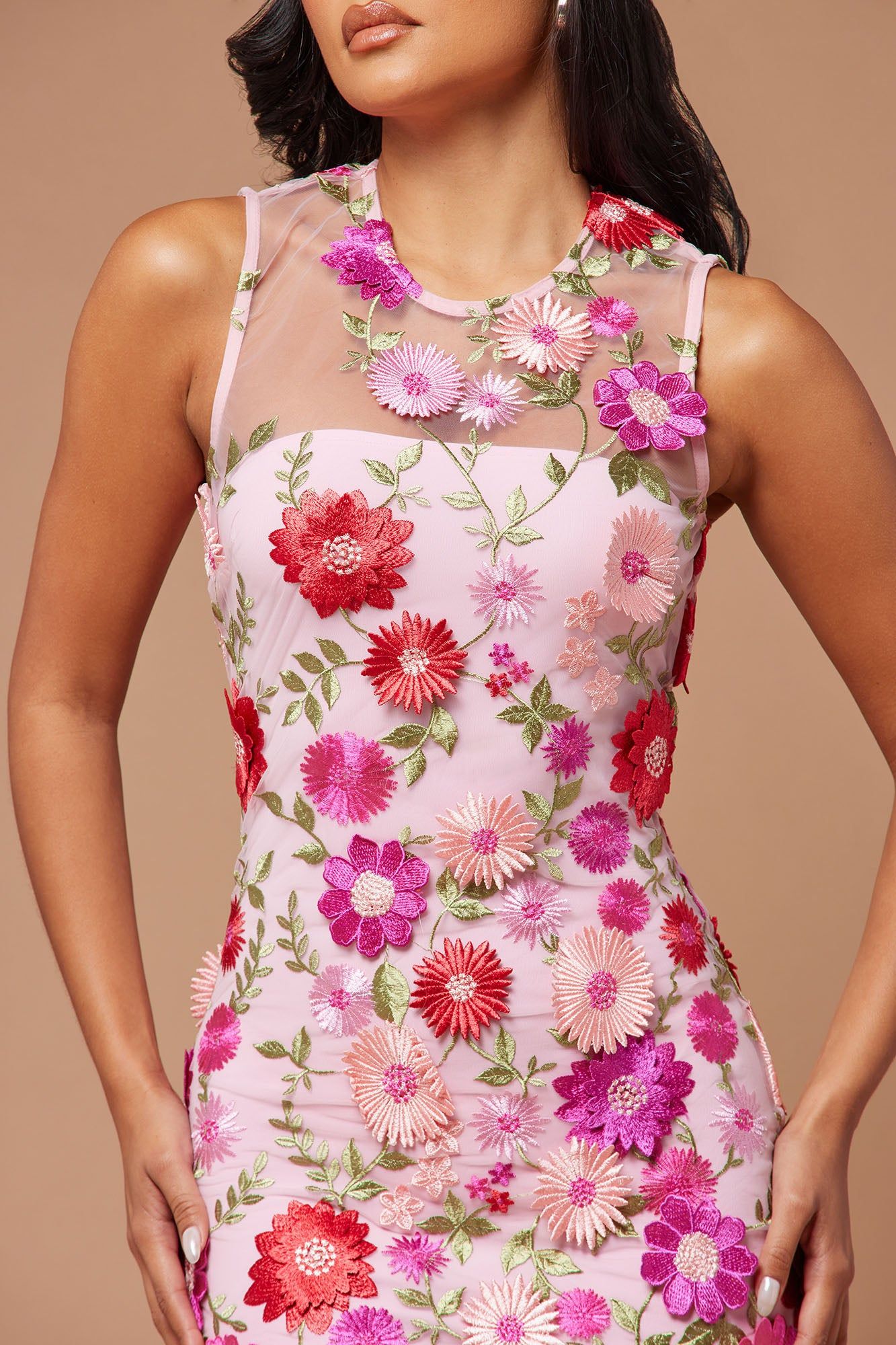 Ella Mae Embroidered Mini Dress - Pink sold by Fashion Nova product image thumbnail 3