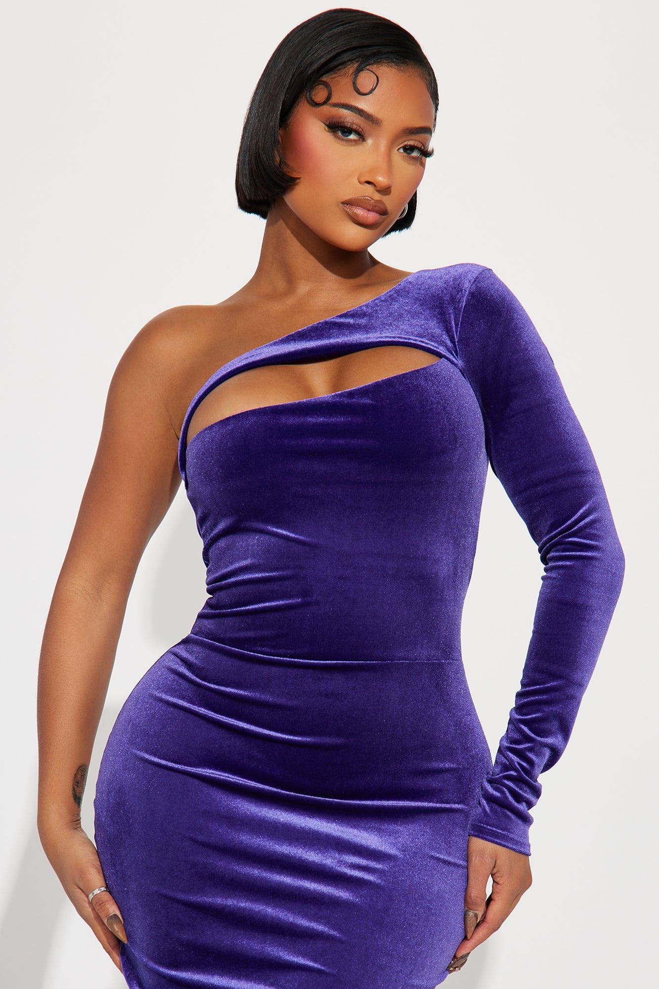 Anastasia Velvet Midi Dress - Purple sold by Fashion Nova product image thumbnail 2