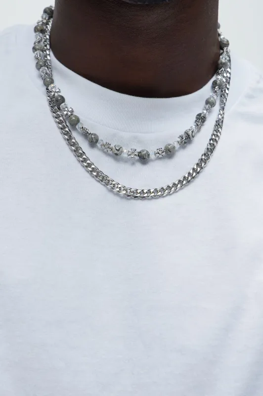 Forbidden Fruit Double Chain - Silver sold by Fashion Nova
