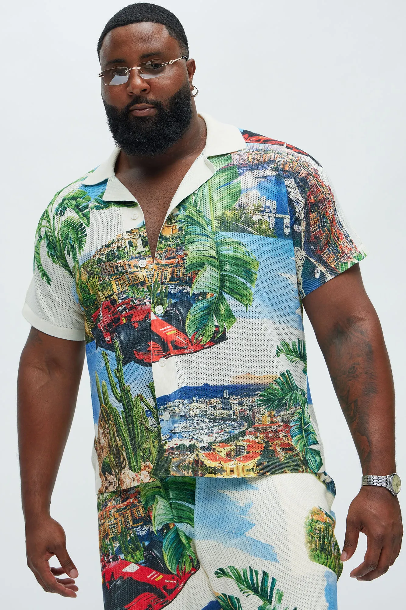 Monaco Textured Shirt - Cream/combo sold by Fashion Nova product image thumbnail 5