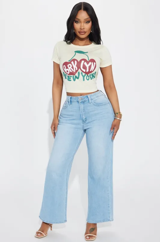 Made For This Cropped Stretch Straight Leg Jeans - Light Wash sold by Fashion Nova