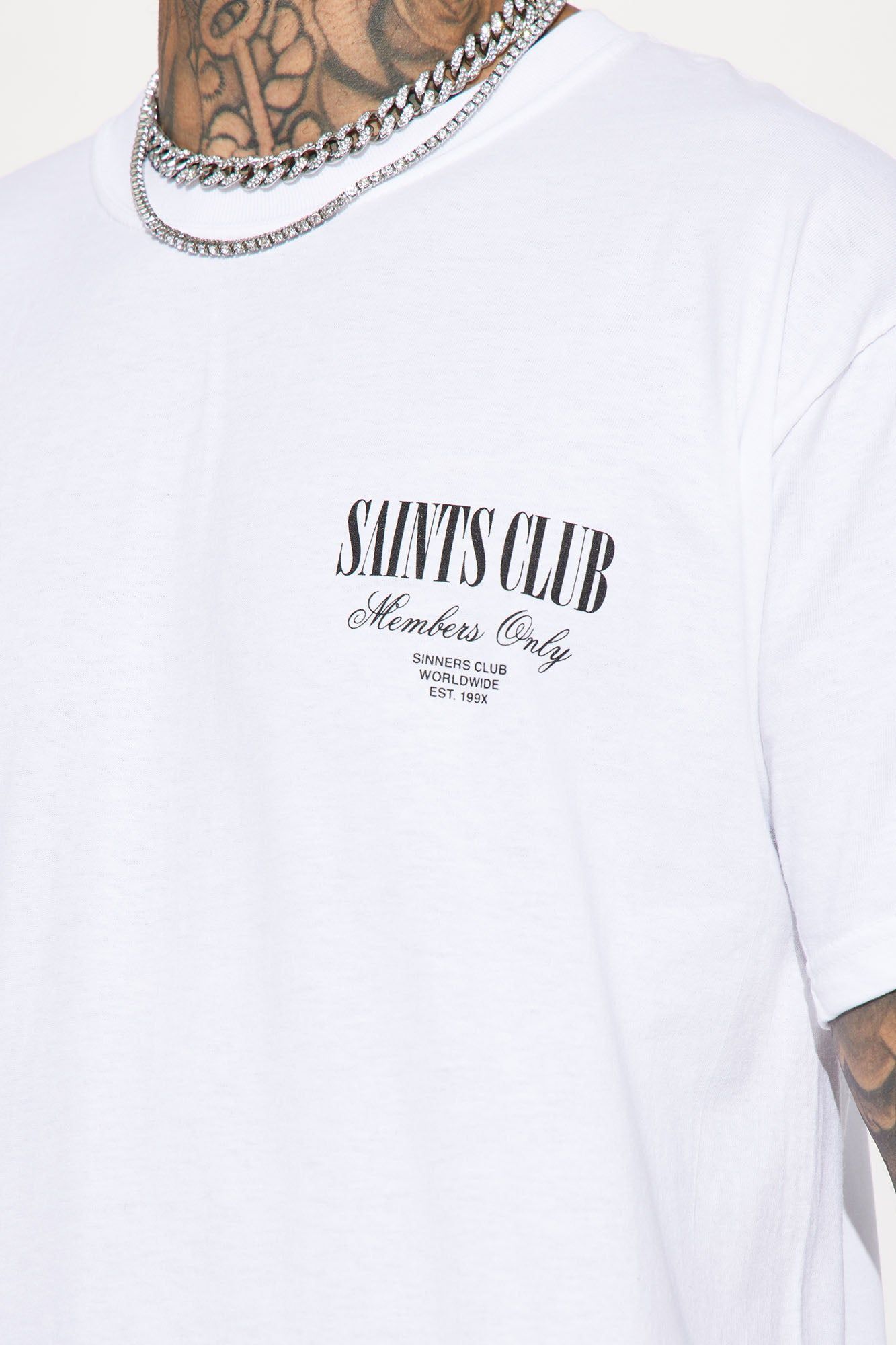 Saints Club Short Sleeve Tee - White sold by Fashion Nova product image thumbnail 5