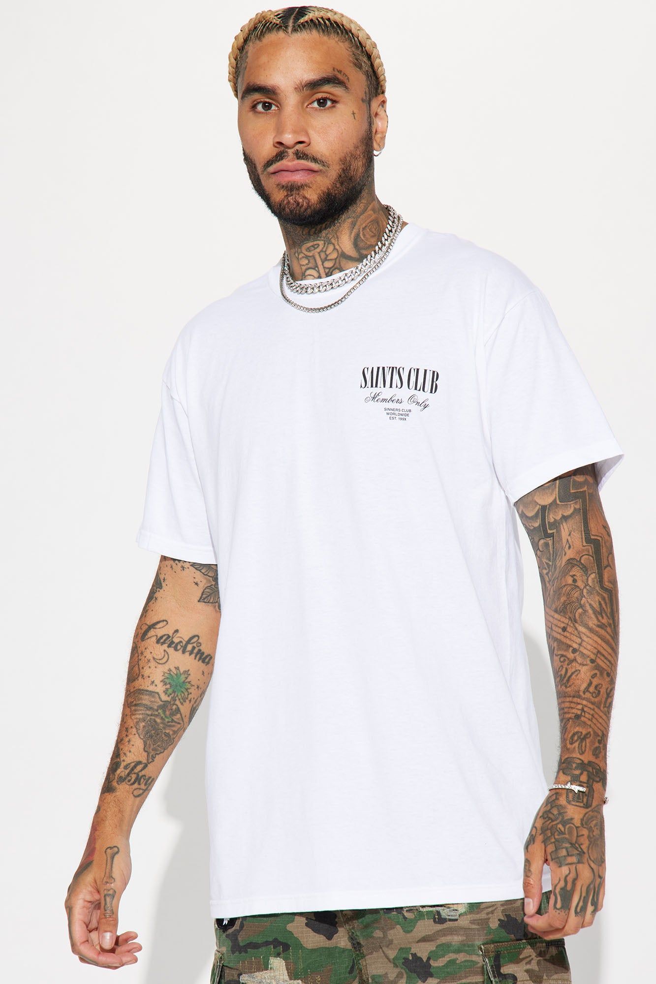 Saints Club Short Sleeve Tee - White sold by Fashion Nova product image thumbnail 4