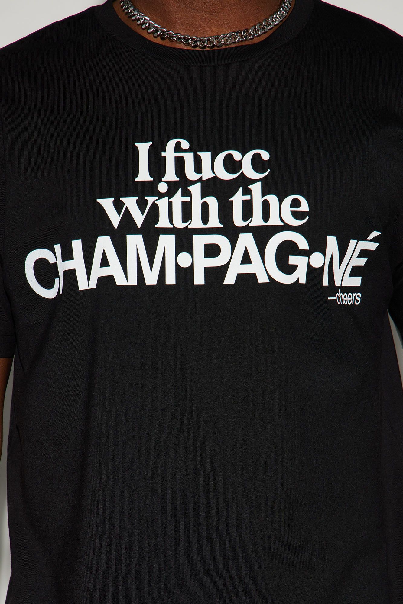 CHAM-PAG-NE Short Sleeve Tee - Black sold by Fashion Nova product image thumbnail 3