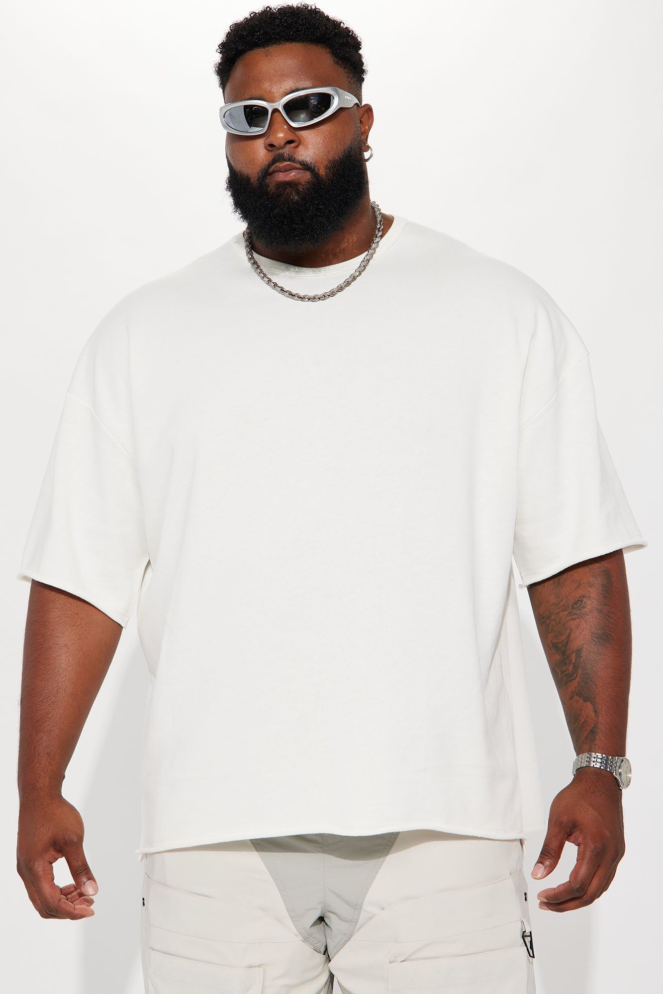 I Like How It Looks Oversized Terry Short Sleeve Tee - White sold by Fashion Nova product image thumbnail 2