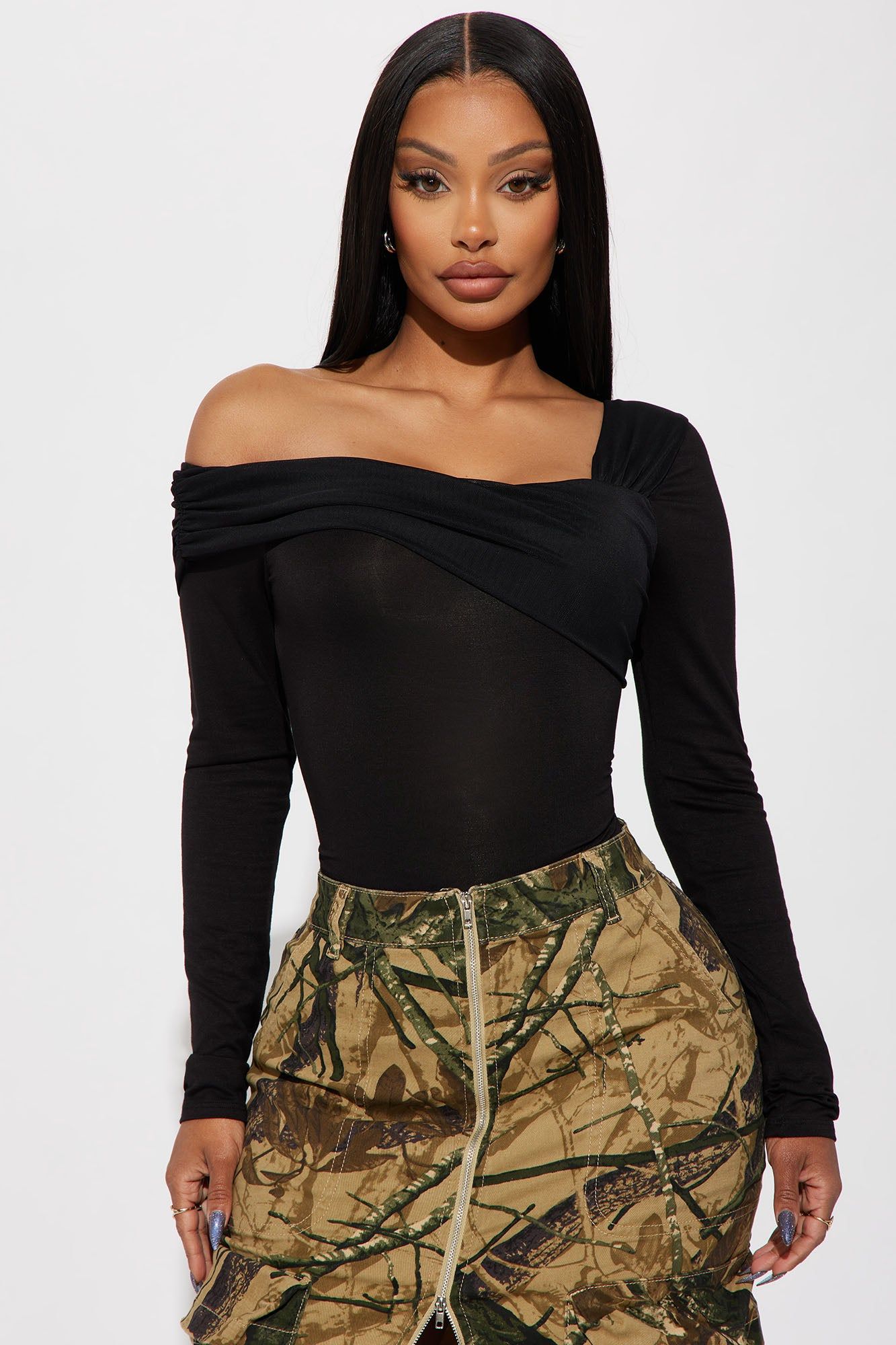 Alessandra One Shoulder Top - Black sold by Fashion Nova