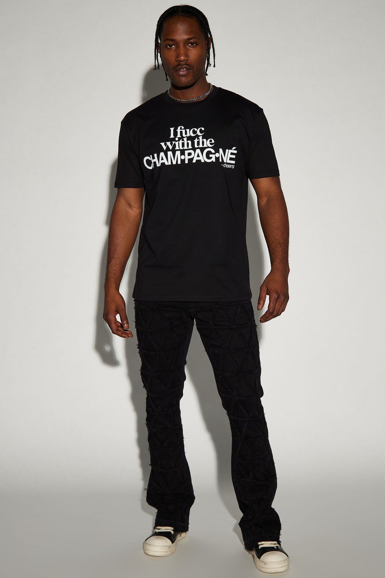 CHAM-PAG-NE Short Sleeve Tee - Black sold by Fashion Nova product image thumbnail 2