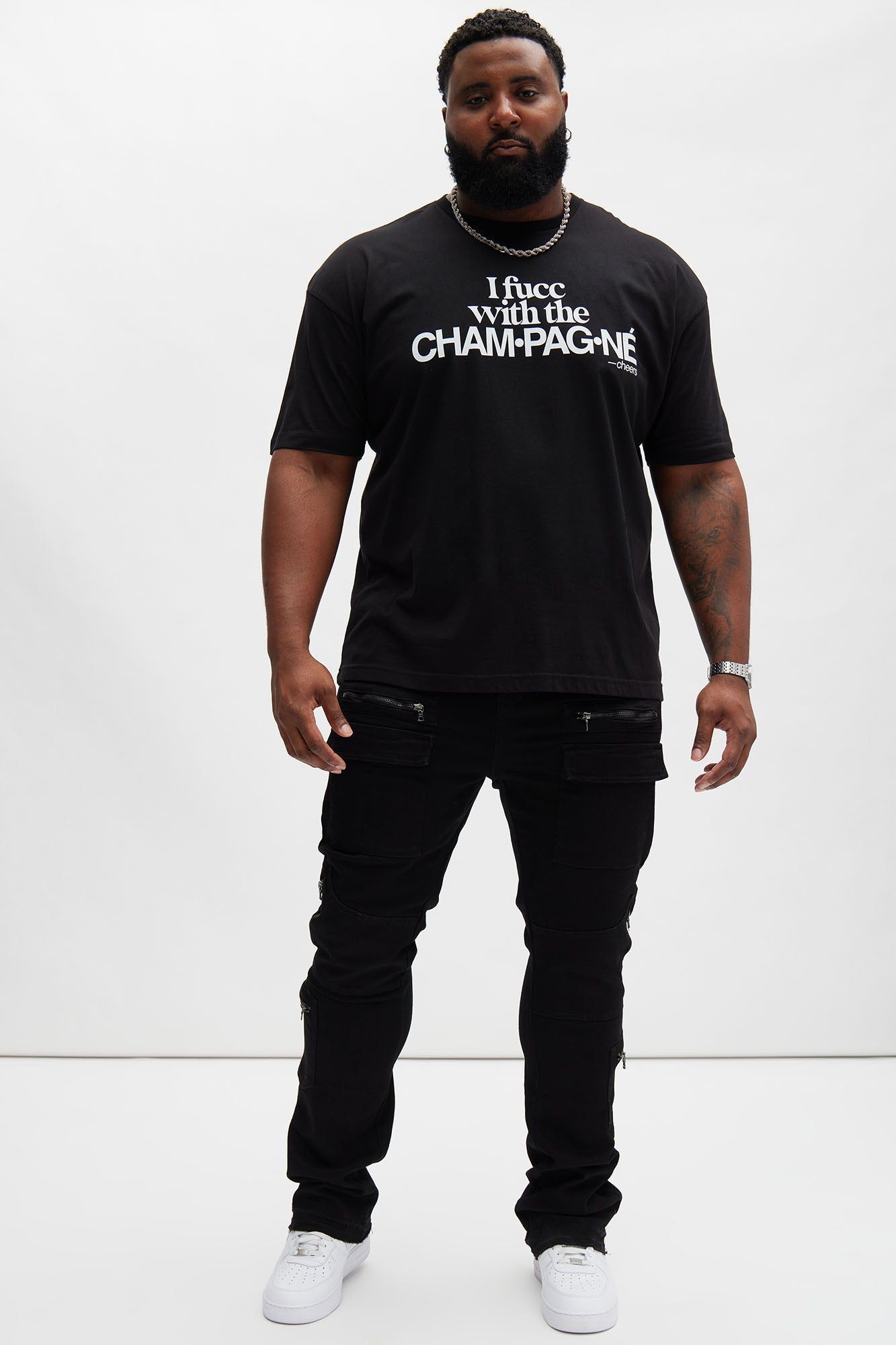 CHAM-PAG-NE Short Sleeve Tee - Black sold by Fashion Nova product image thumbnail 5
