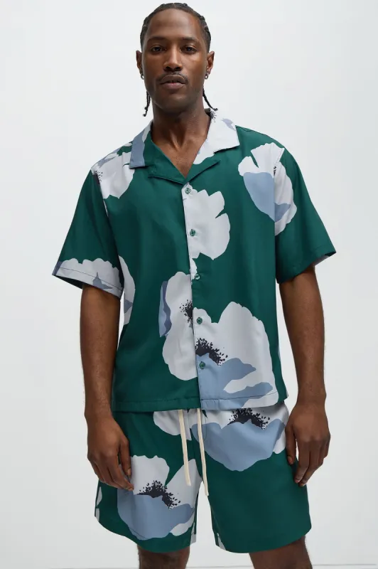 Carmen Floral Shirt - Green/combo sold by Fashion Nova