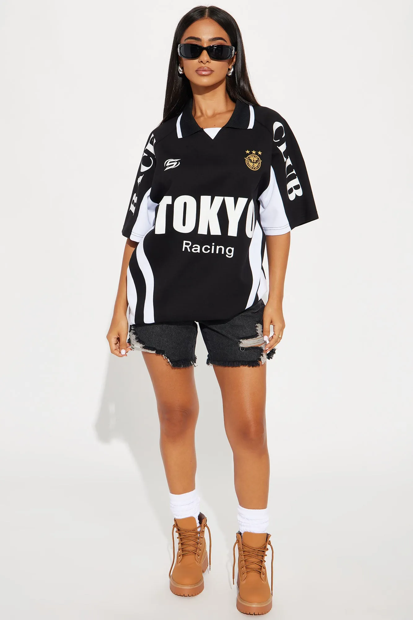 Tokyo Crowd Pleaser Polo Tee - Black sold by Fashion Nova product image thumbnail 2