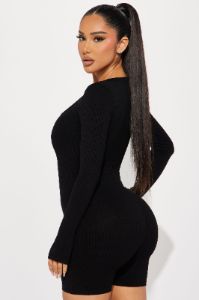 Kirsten Snatched Romper - Black sold by Fashion Nova
