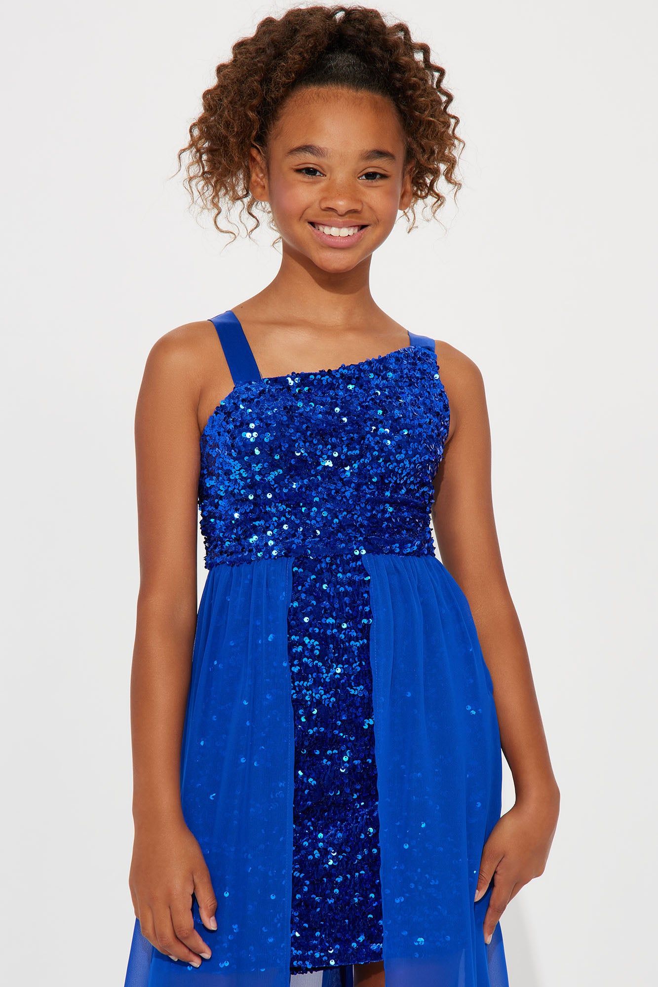 Mini Glitter Girl Sleeveless Dress - Royal sold by Fashion Nova product image thumbnail 2