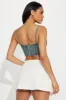 Coastline Washed Denim Corset Top - Vintage Wash sold by Fashion Nova
