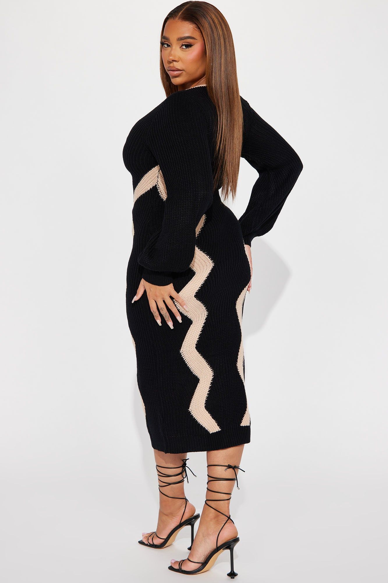 Daniella Sweater Maxi Dress - Black/combo sold by Fashion Nova product image thumbnail 6