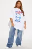 Melrose Kitty Cafe Oversized Tee - White sold by Fashion Nova