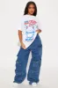 Melrose Kitty Cafe Oversized Tee - White sold by Fashion Nova