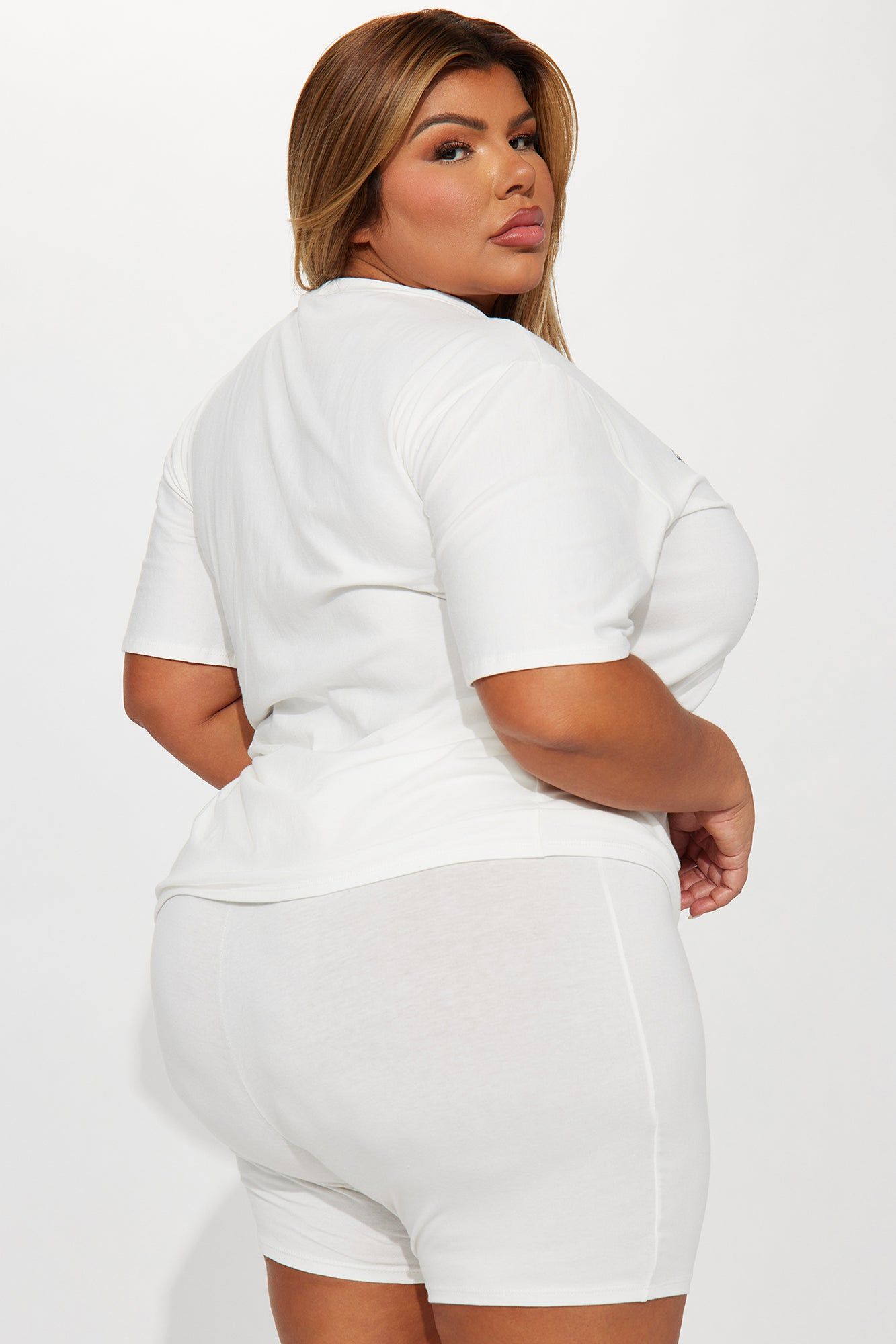 Speed Racer Biker Short Set - Off White sold by Fashion Nova product image thumbnail 8