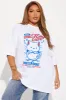 Melrose Kitty Cafe Oversized Tee - White sold by Fashion Nova