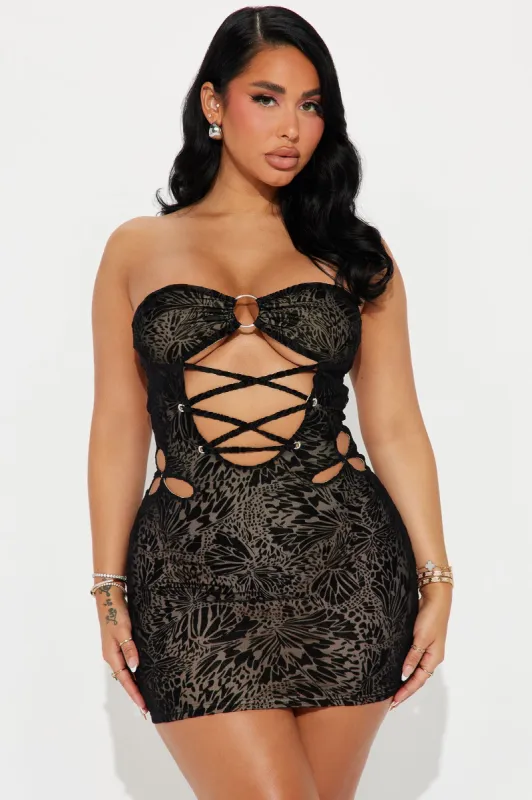 Join My Clique Mesh Micro Mini Dress - Black sold by Fashion Nova