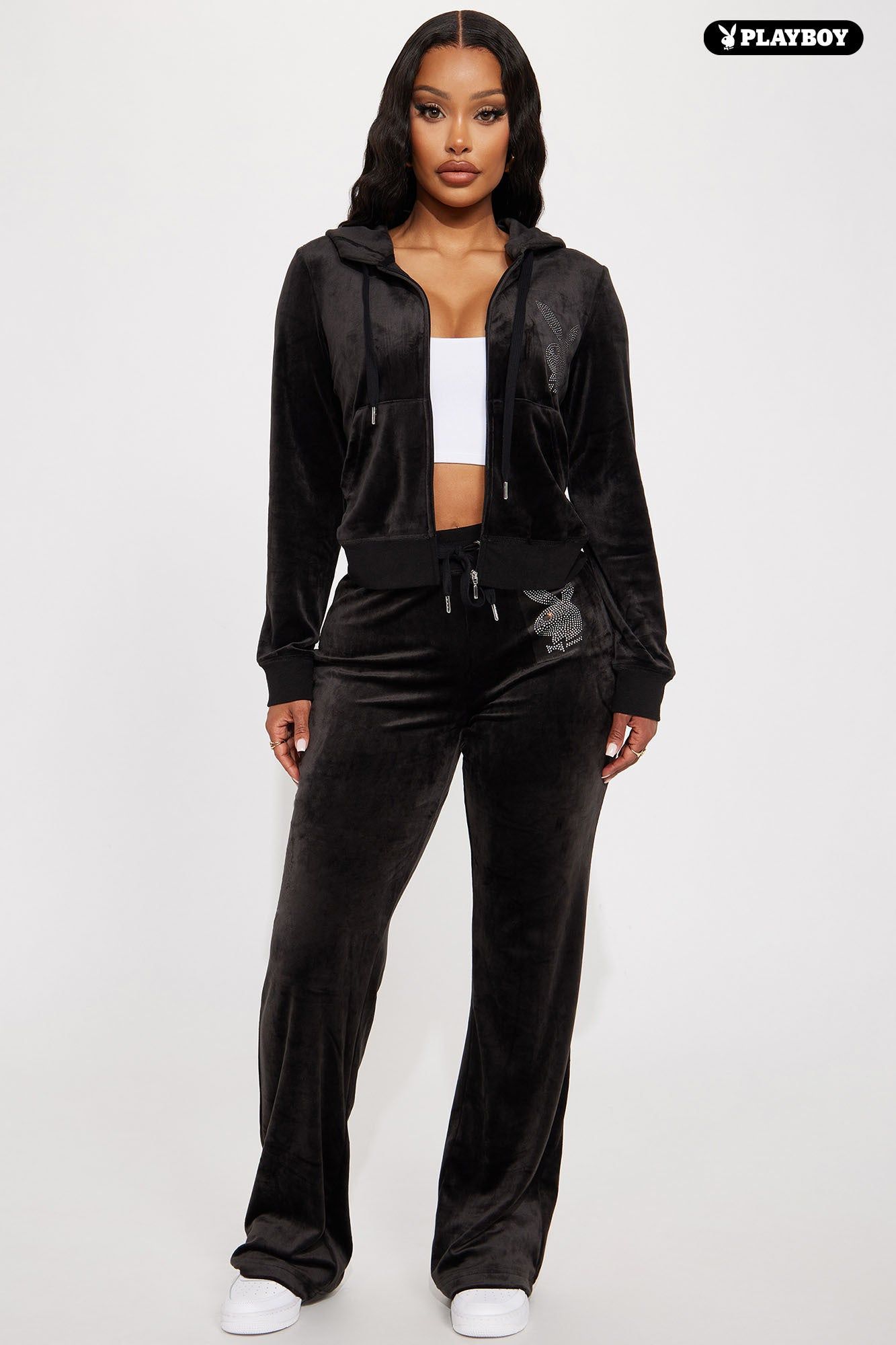 Velour Playboy Pant Black Parallel