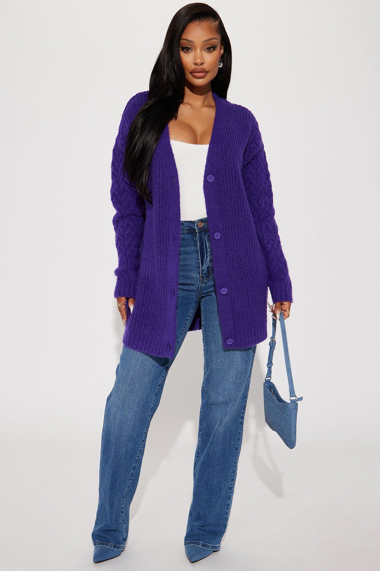 Keoni Cardigan Sweater - Purple sold by Fashion Nova product image thumbnail 2