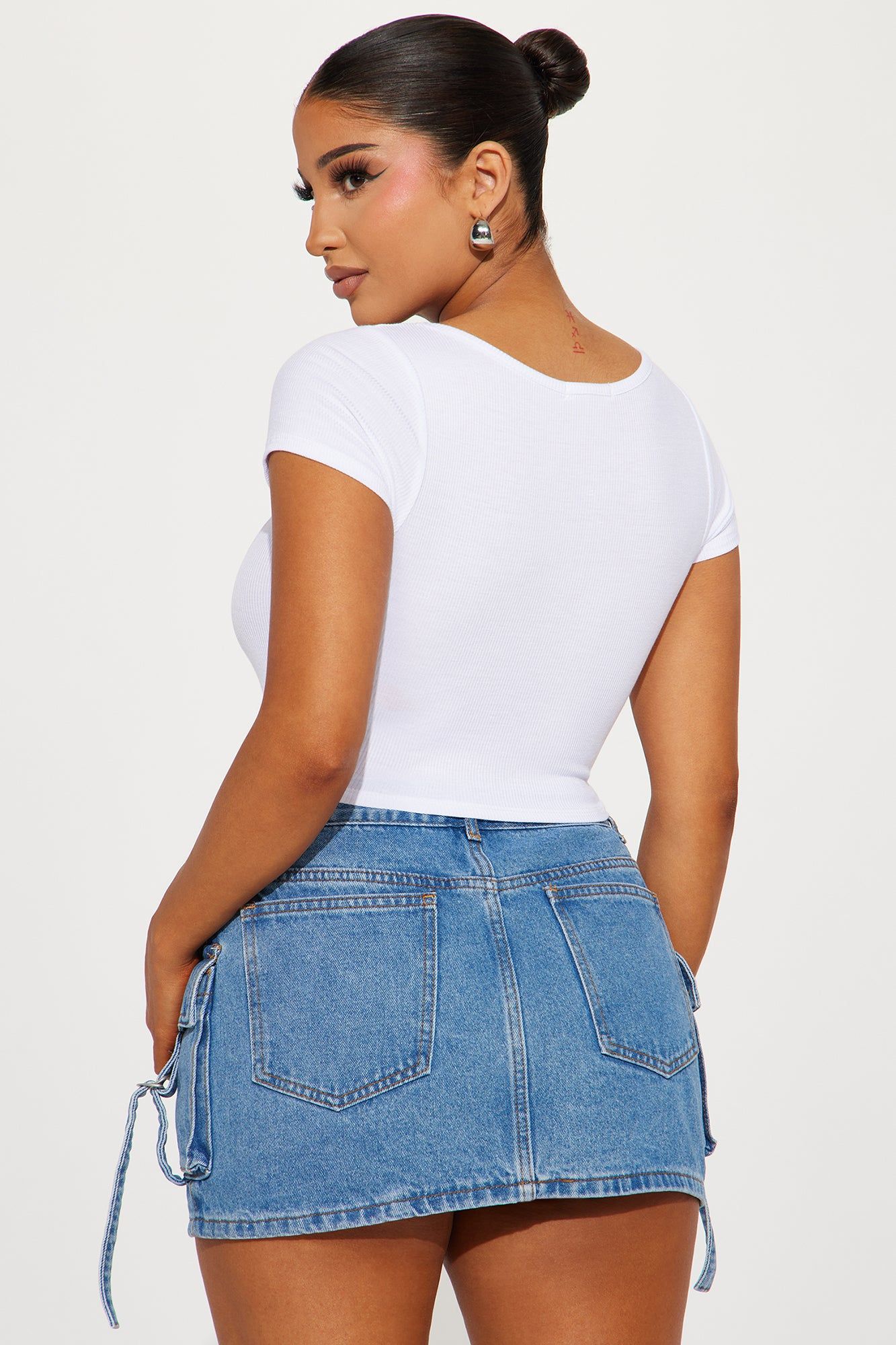 Rebecca Ribbed Top - White sold by Fashion Nova product image thumbnail 3