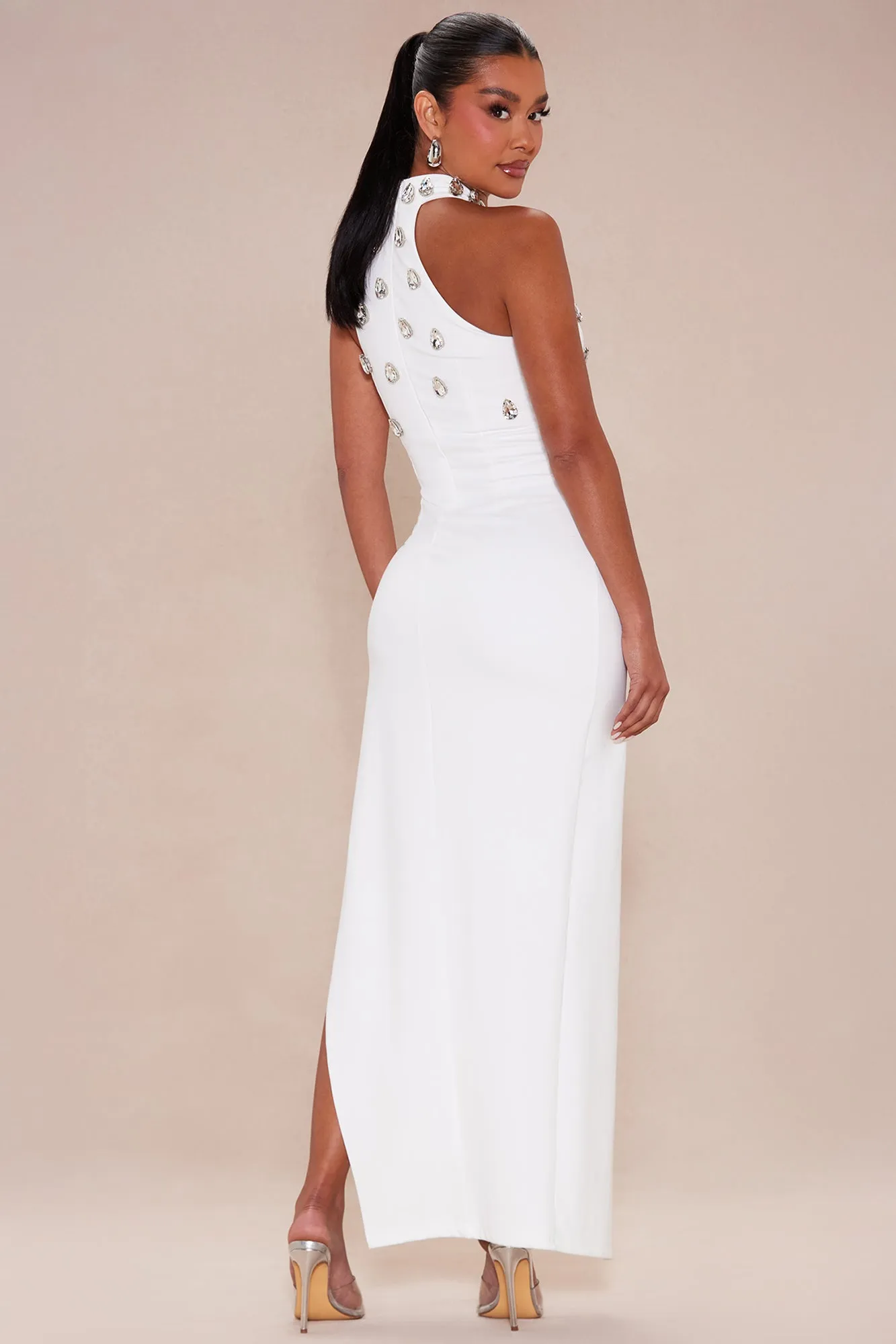 Aria Embellished Maxi Dress - White sold by Fashion Nova product image thumbnail 4