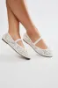 Saphire Lace Ballet Flats - White sold by Fashion Nova