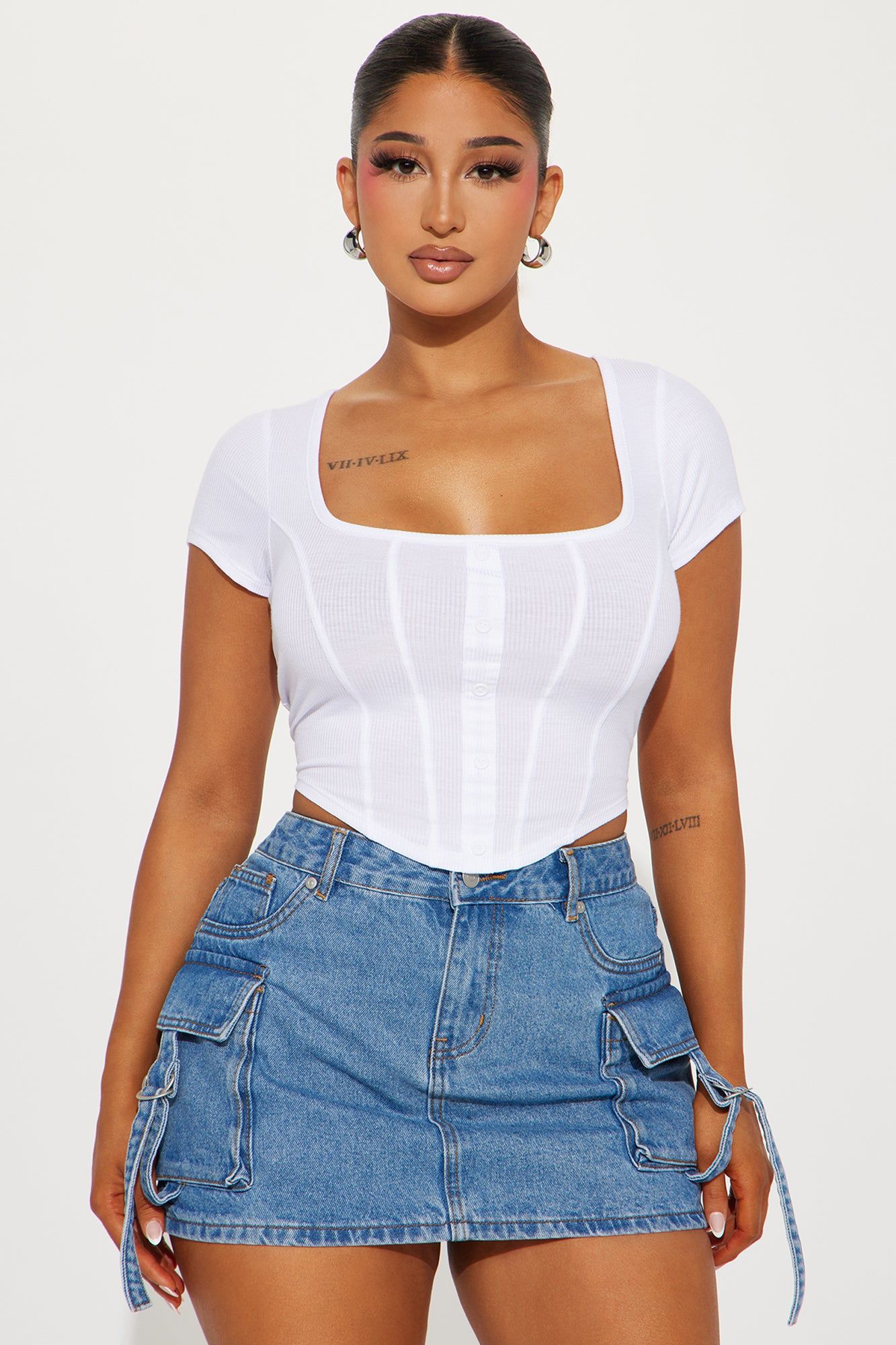 Rebecca Ribbed Top - White sold by Fashion Nova
