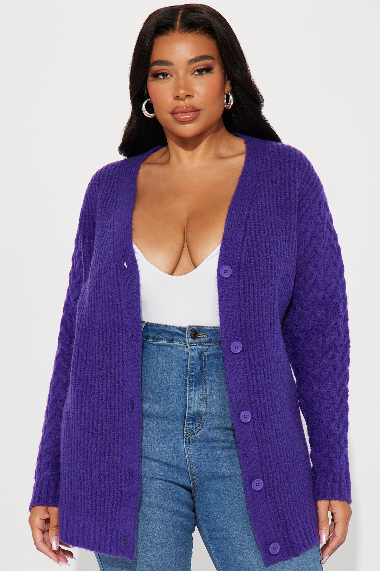 Keoni Cardigan Sweater - Purple sold by Fashion Nova product image thumbnail 4