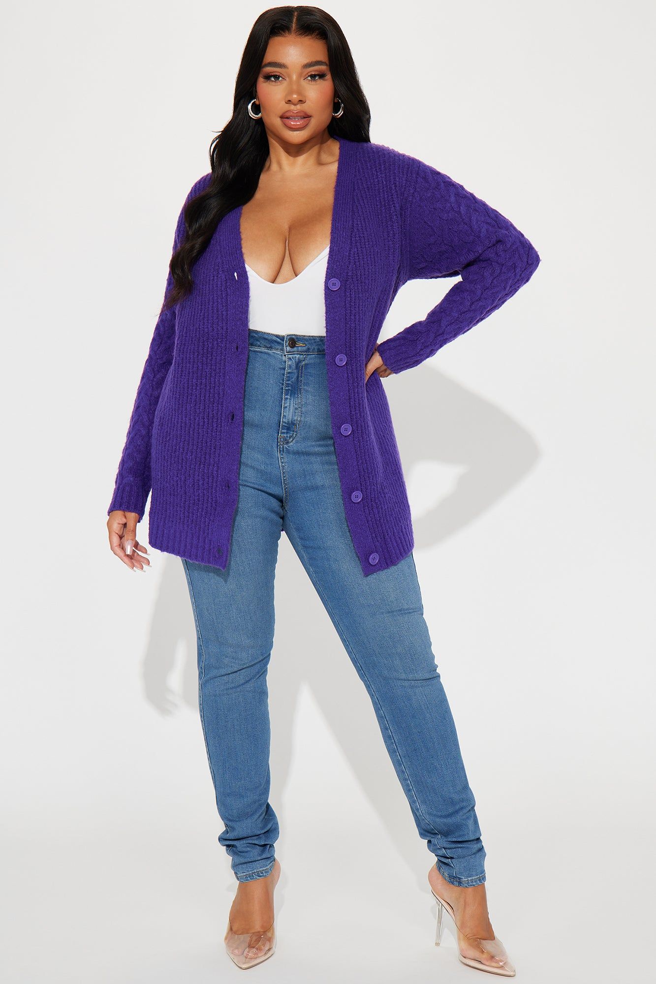 Keoni Cardigan Sweater - Purple sold by Fashion Nova product image thumbnail 5